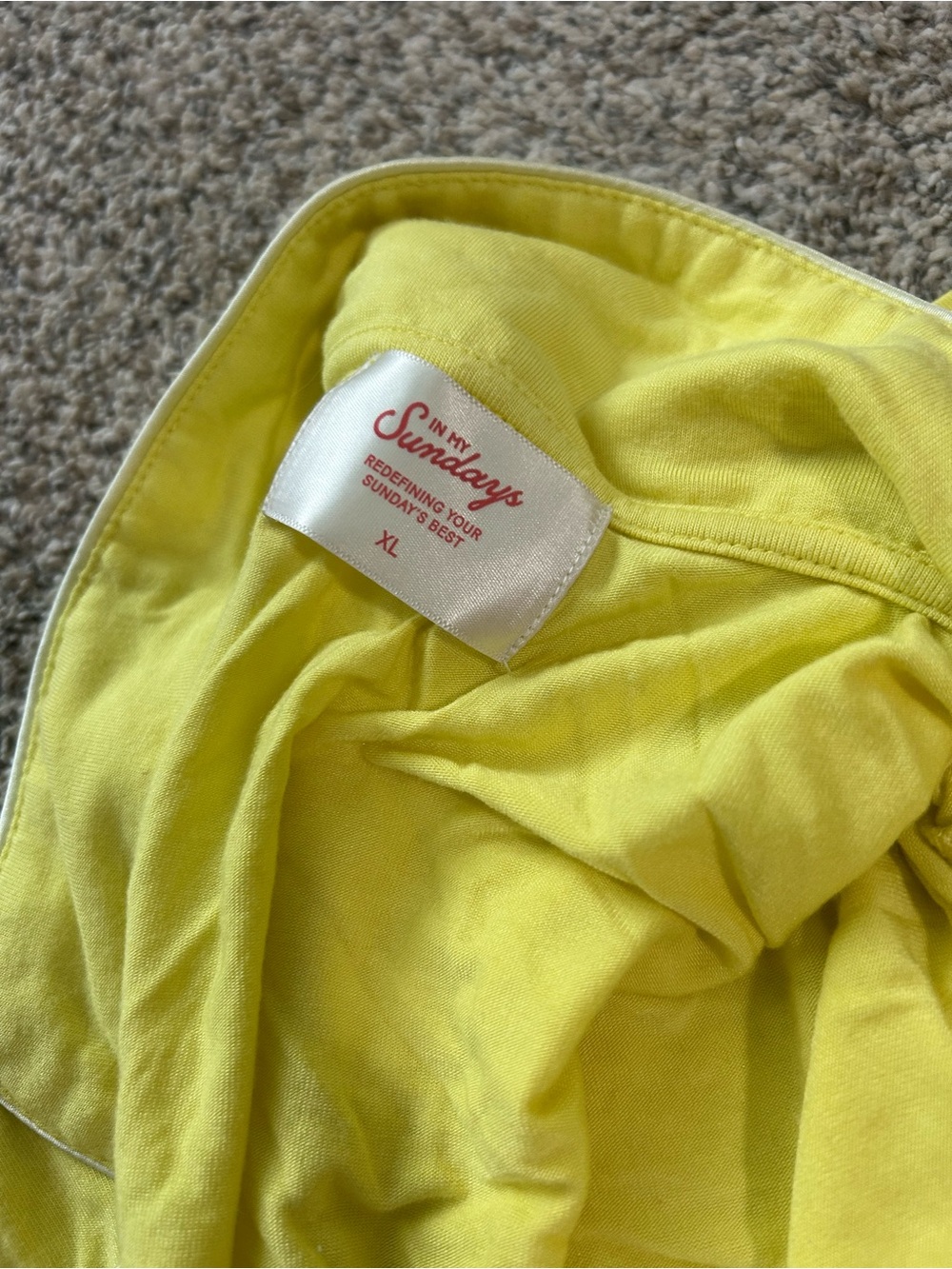 In my Sundays yellow pajamas